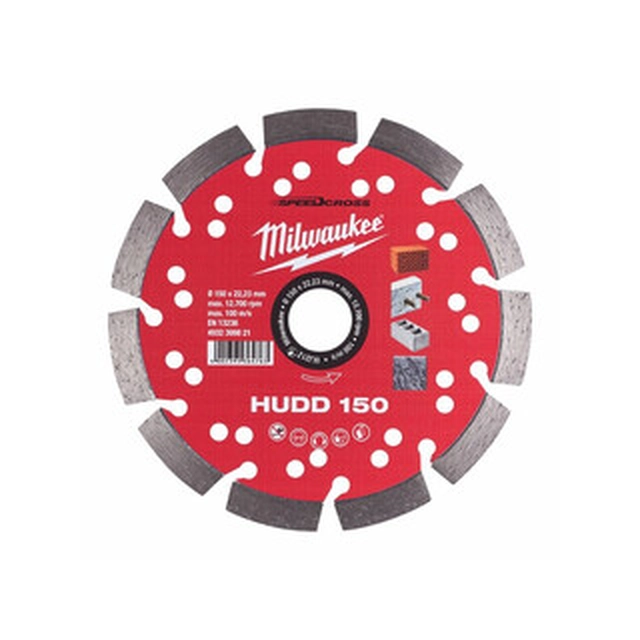 Алмазний відрізний диск Milwaukee HUDD 150 x 22,23 мм