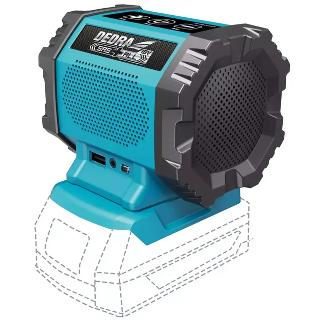 ALTAVOZ DE BATERÍA 18V BLUETOOTH, PUERTO USB, DEDRA SAS+TODO DED7004