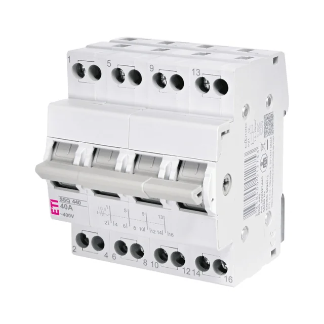 Alternating current switch 3 single-phase positions 4 poles 40A, ETI