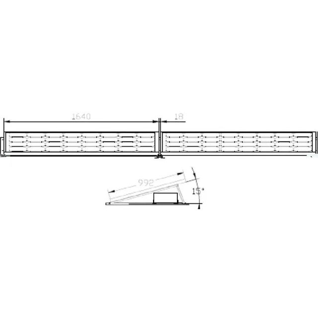 Aluminiowa konstrukcja dach płaski – poziomo / konstrukcja balastowa