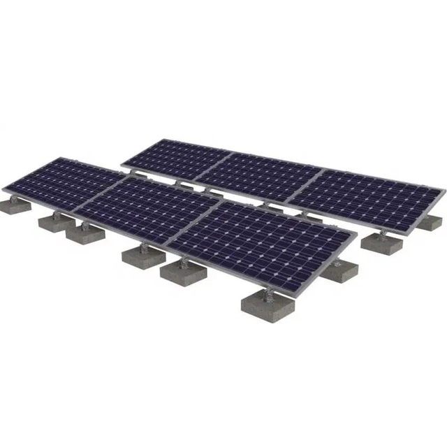 Aluminum ballast structure horizontally arranged photovoltaic modules