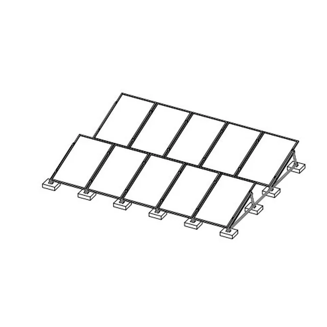 Aluminum ballast structure vertical modules with additional photovoltaic rail