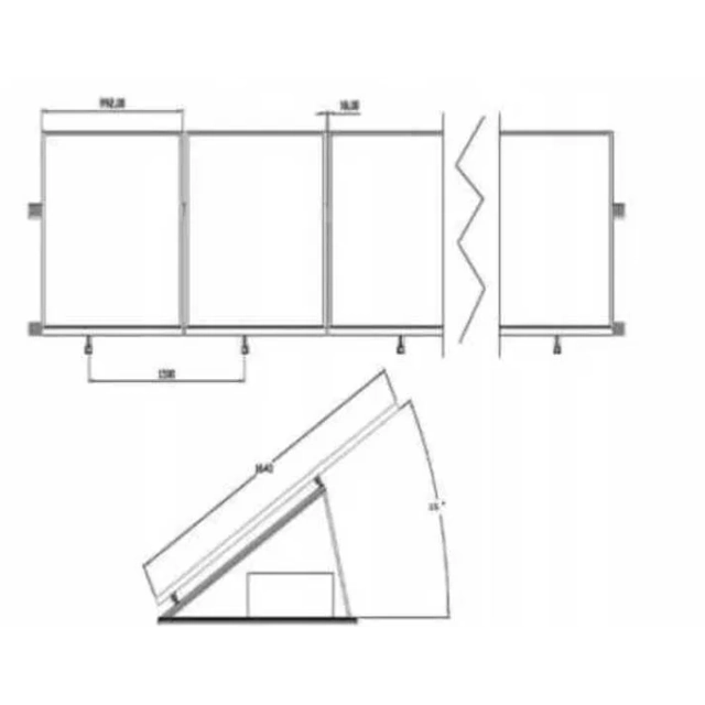 Aluminum construction flat roof/ballasted structure