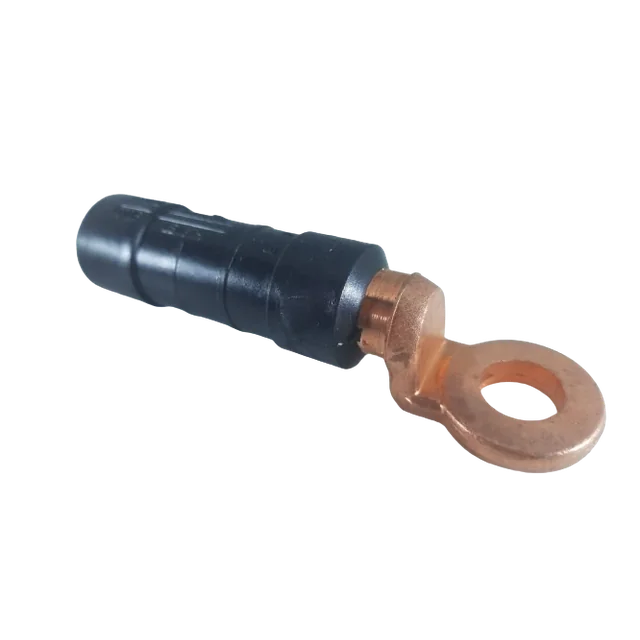 Aluminum slipper 95mm² insulated with copper clamping head M12 hole with contact paste inside and gray membrane for identification