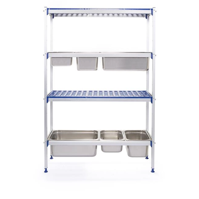 Aluminum warehouse rack for GN containers 1/1