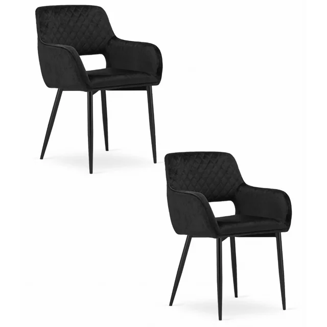 AMALFI chair - black velvet x 2