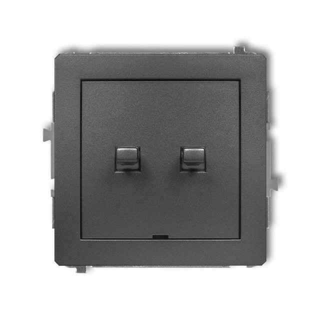 American style single-pole switch mechanism (two buttons without pictograms, separate power supply) graphite KARLIK DECO 11DWPUS-10.21