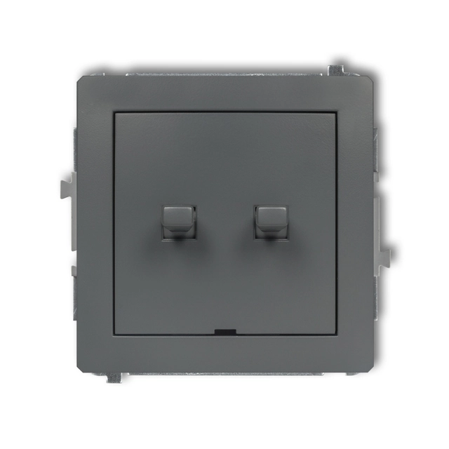 American-style single-pole switch mechanism (two keys without pictograms, common power supply) graphite mat KARLIK DECO 28DWPUS-10.11