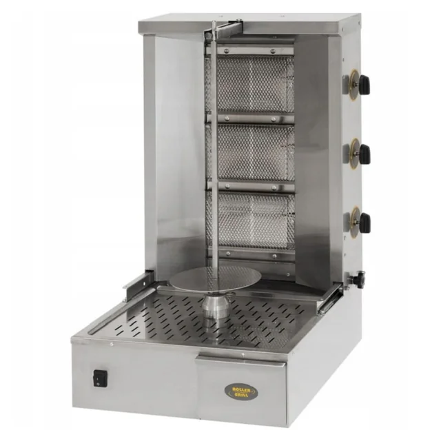 Ammattimainen gyros-grill-kebabkone – 10.5kW, 25kg syöttö, 3 polttimia