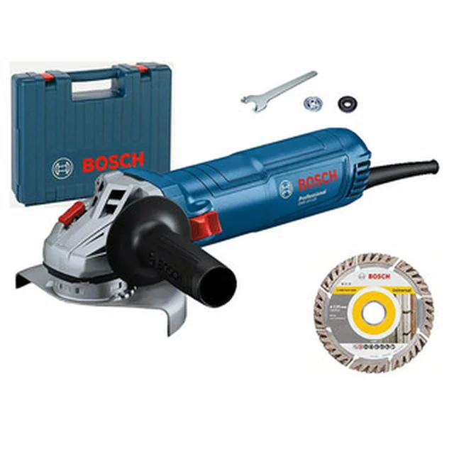 Amoladora angular eléctrica Bosch GWS 12-125 125 mm | 11000 RPM | 1200 W | en una maleta