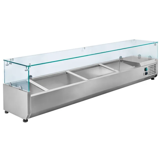 Ampliación refrigerada para barra de kebab 8x GN 1/4 180cm/33cm