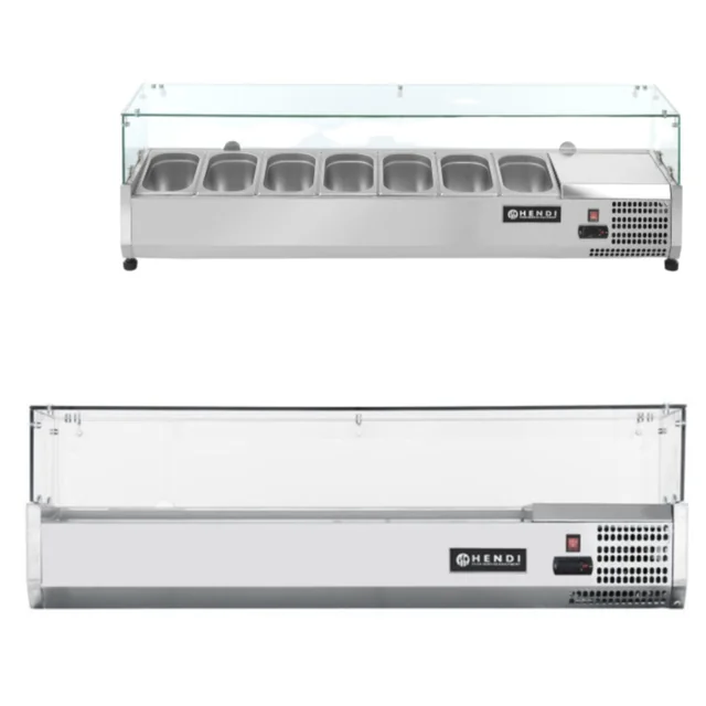 Ampliación refrigerada Vitrina Mostrador 150 Cm 7x Gn 1/4 Hendi 232910