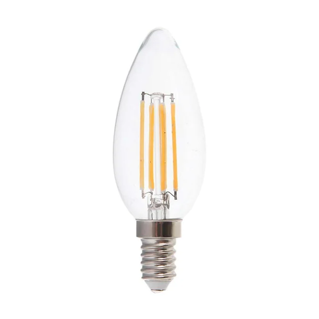 Ampoules LED - Bougie E14 - IP20 - Transparente - 5.5 Watts - 600 Lumens - 3000K - 2 Années