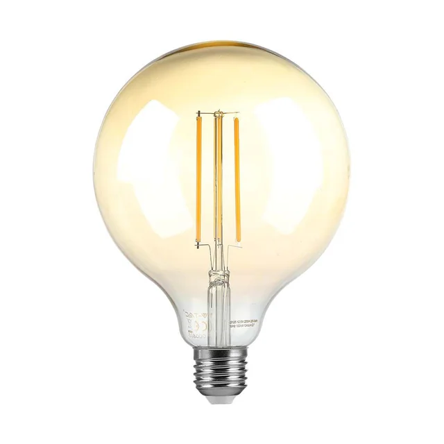 Ampoules LED - G125 Globe E27 - IP20 - Ambre - 8 Watts - 700 Lumens - 2200K - 2 Années