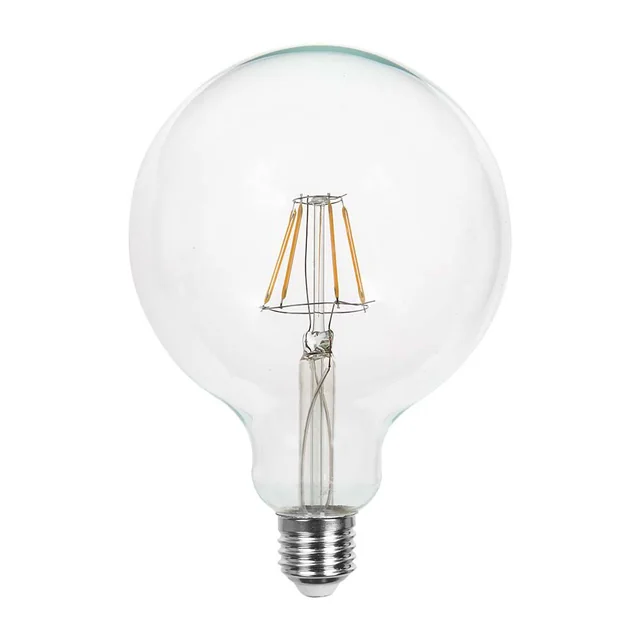 Ampoules LED - G125 Globe E27 - IP20 - Transparent - 6 Watts - 600 Lumens - 3000K - 2 Années