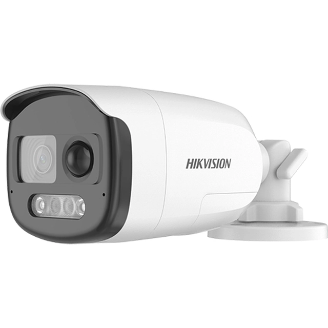 AnalogHD ColorVu kamera 2MP ar PIR un iebūvētu trauksmi, objektīvs 2.8mm, balta gaisma 40 m, Audio — HIKVISION DS-2CE12DF3T-PIRXOS-2.8mm