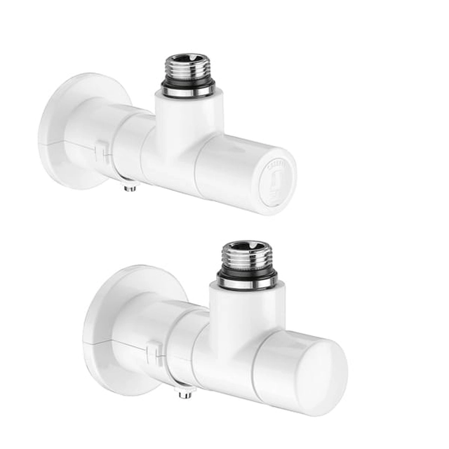 Angle thermostatic and shut-off valve Caleffi white 400101
