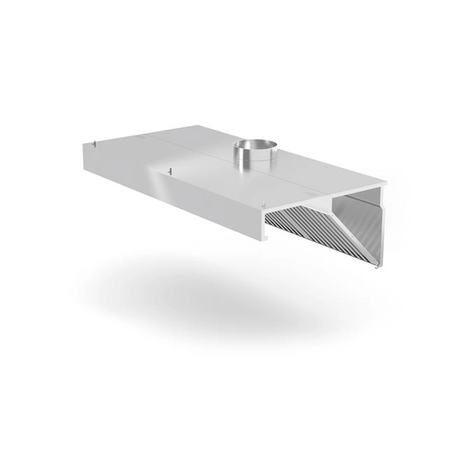 Angled wall hood with lighting, dimensions: 1000x700x450 mm