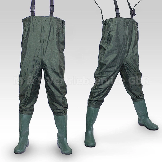 Angler-Wathose, Größe 39, grüne wasserdichte Hose für den Angler