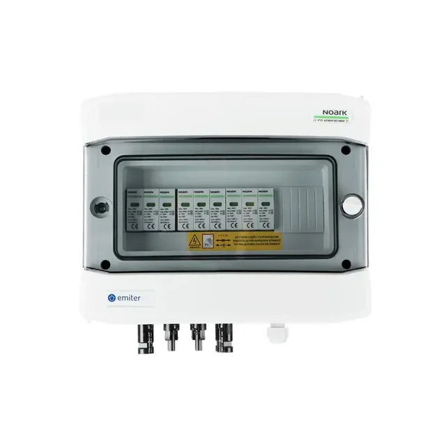 Anschluss der PV-SchaltanlageDC hermetischer IP65 EMITER mit DC-Überspannungsableiter Dehn 1000V Typ 1+2, 3x PV-Kette, 3x MPPT