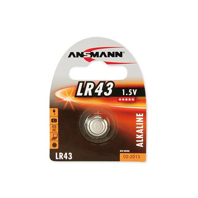 Ansmann LR43 alkaline, 186, V12GA, button, 1.5 V
