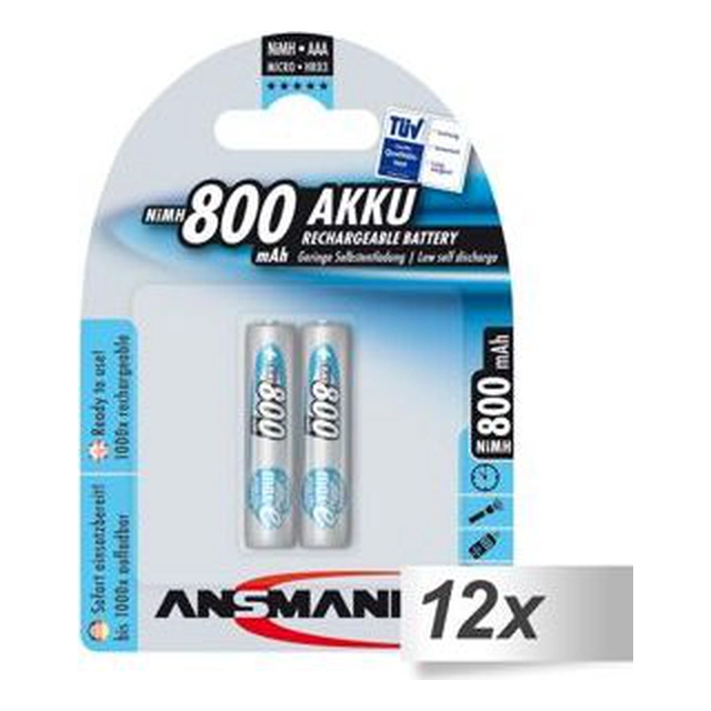 Ansmann MaxE AAA-paristo / R03 800mAh 24 kpl.