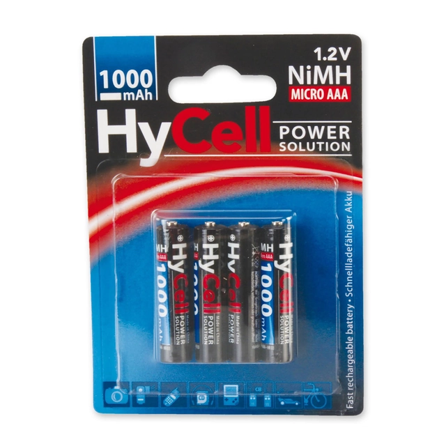 Ansmann Micro HyCell 1000, AAA, NiMH, 1.2 V; min. 800 mAh, 4 batteries