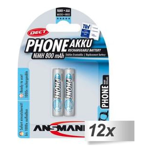 Ansmann Phone AAA батерия / R03 800mAh 24 бр.