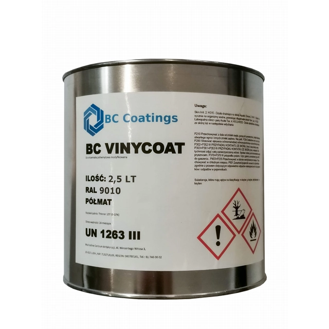 Anti-corrosion paint BC Vinycoat black semi-matte RAL 9005 2.5 L