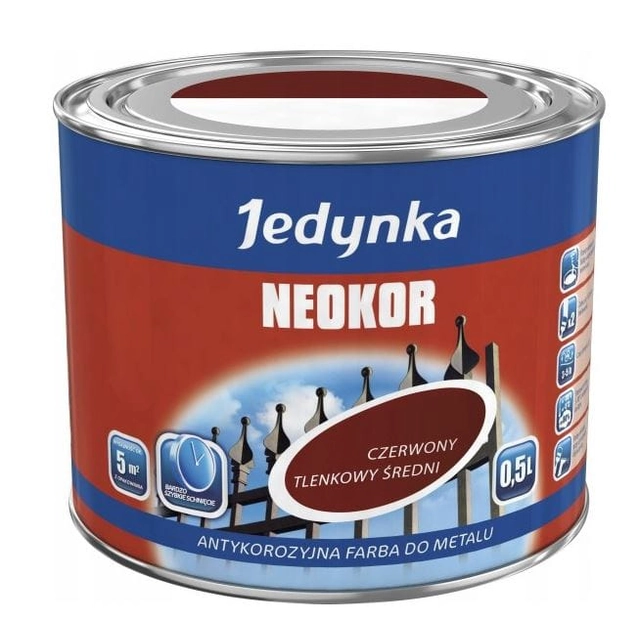 Anti-corrosion primer paint Jedynka Neokor red oxide 0,5l