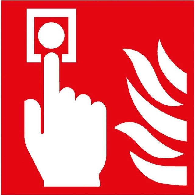 Anti-fire protection sign, foil, Center signal. fire, 150x150mm
