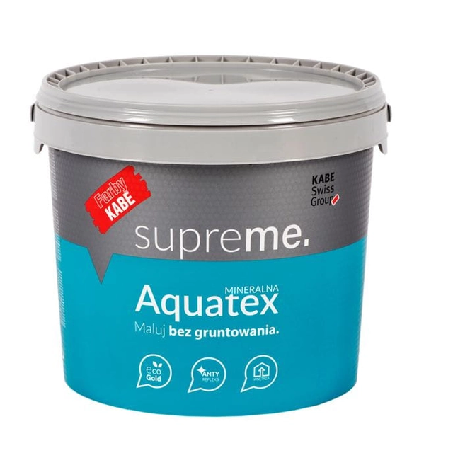 Anti-reflecterende silicaatverf voor wanden en plafonds KABE AQUATEX SUPREME 10L BASE A MATTE