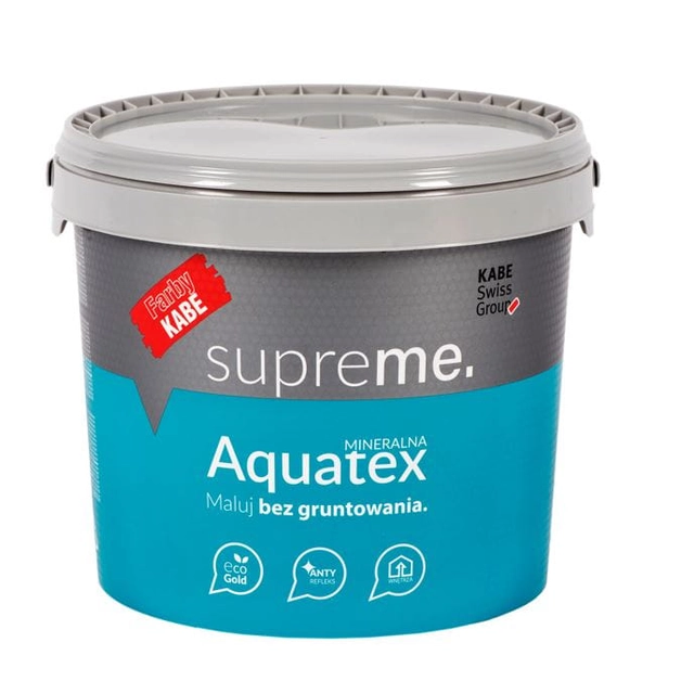 Anti-reflective silicate paint for walls and ceilings KABE AQUATEX SUPREME 10L BASE A MATTE
