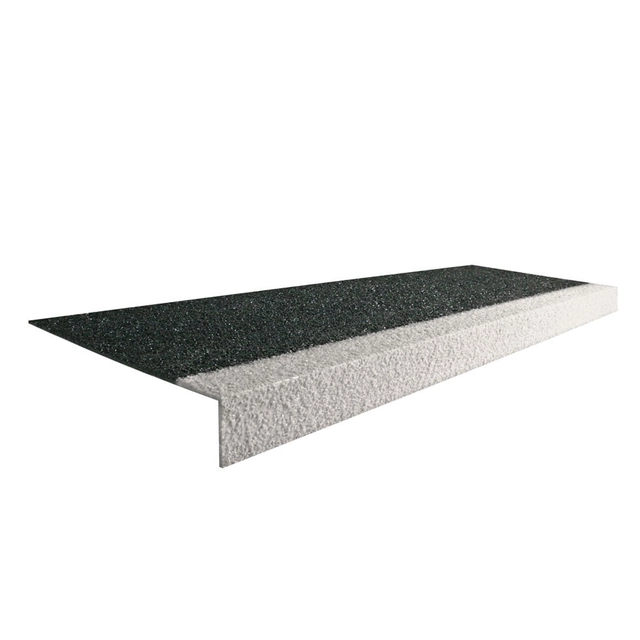 Anti-Skid Overlay For Stairs With Edge - Cobagrip Black And White 1.5M X 345Mm X 55Mm