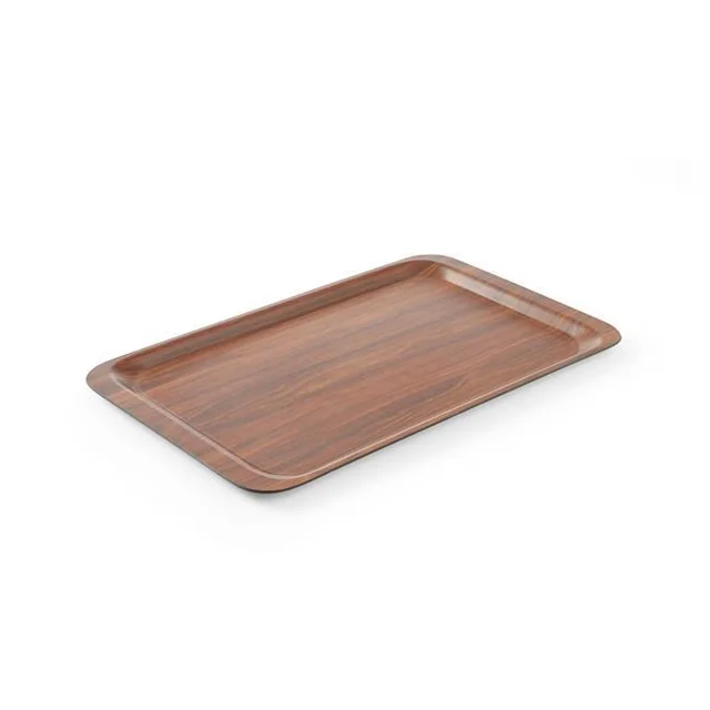 Anti-slip rectangular tray 360x460 walnut color, granite