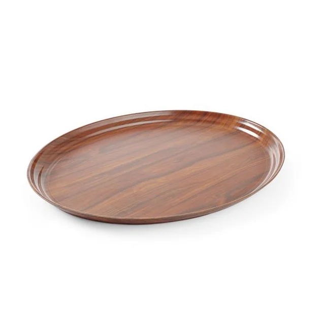 Anti-slip tray, walnut - oval 230 x 160 mm