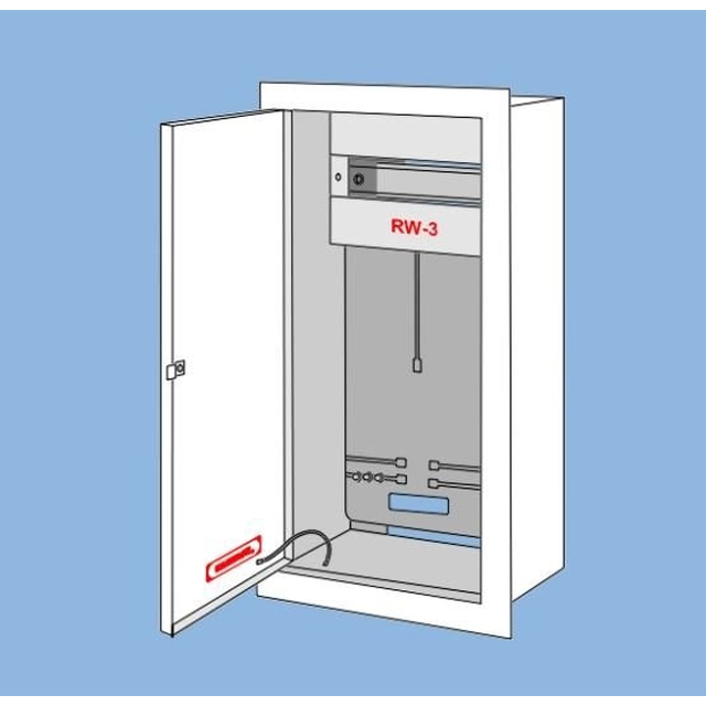 Aparamenta de empotrar RW-3, lugar para el 1 metro 3F y 12 protección tipo s