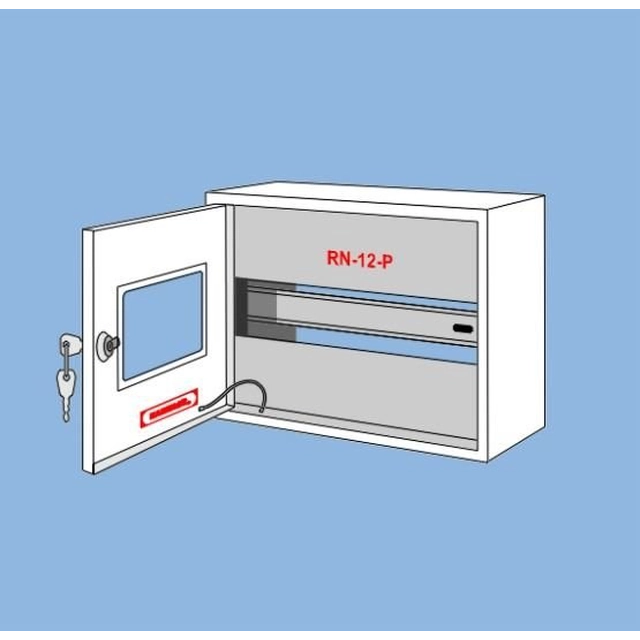 Aparamenta de superficie RN-12-P con cerradura y ventana, espacio para 12 protección tipo sIP 30