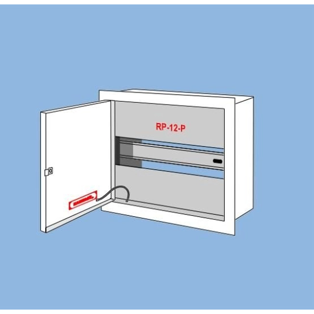 Aparelhagem de montagem embutida RP-12-P, lugar para 12 tipo de proteçãoIP 30