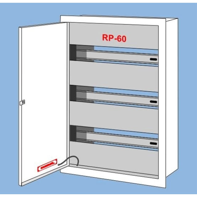 Aparelhagem de montagem embutida RP-60, lugar para 60 tipo de proteçãoIP 30