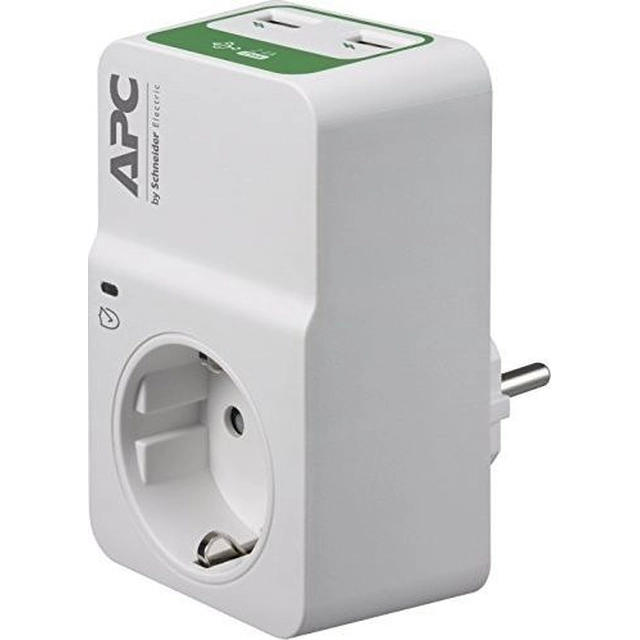 APC Essential överspänningsskydd grenuttag 1 uttag 2xUSB vit (PM1WU2-GR)