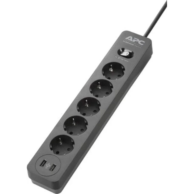 APC Essential stekkerdoos met overspanningsbeveiliging 5 stopcontacten 1.5 m zwart (PME5U2B-GR)