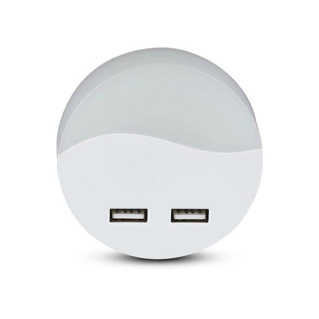 Aplice rotunde cu LED - Lumini de noapte - USB - Samsung - IP20 - Alb - 0.4W - 10 Lumeni - 3000K