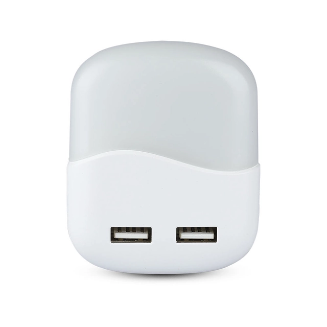 Apliques de pared LED cuadrados - Luces de noche - USB - Samsung - IP20 - Blanco - 0.4W - 10 Lúmenes - 3000K