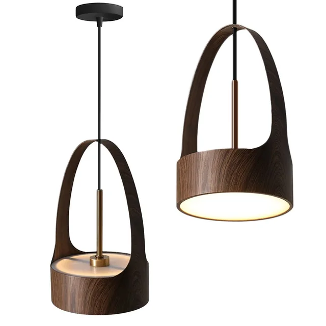 APP1187-CP Wood Rose Gold LED hängande lampa