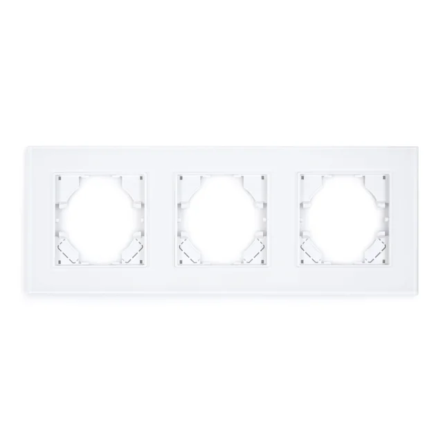 APPIO Dreifach-Schubladenrahmen aus Glas – weiß