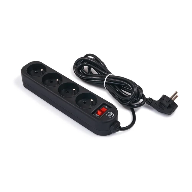 APPIO hosszabbító kábel 3m - 4 x aljzat 230V - fekete