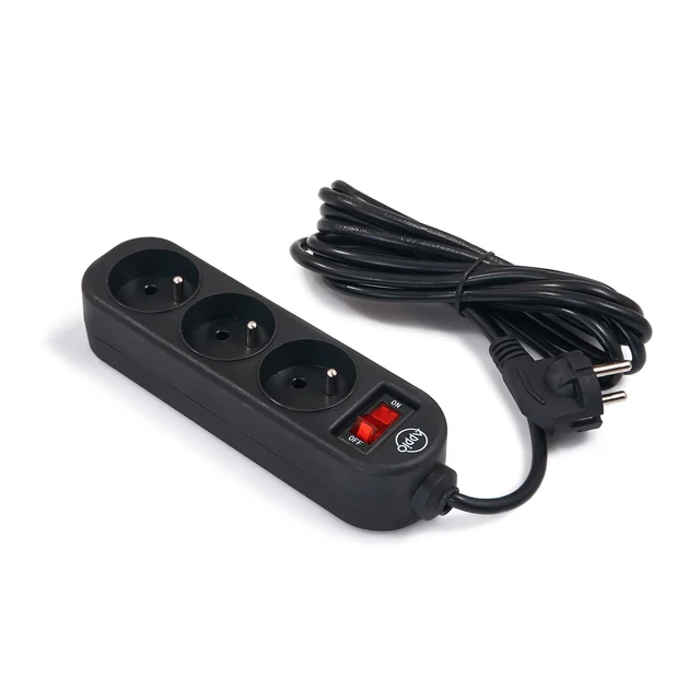 APPIO Prolunga 3m - 3 x presa 230V - Nero