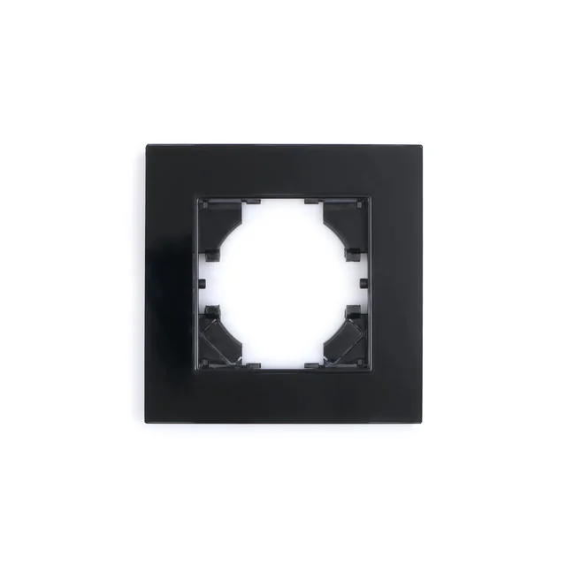 APPIO Rámeček zásuvkový jednonásobný skleněný - černý