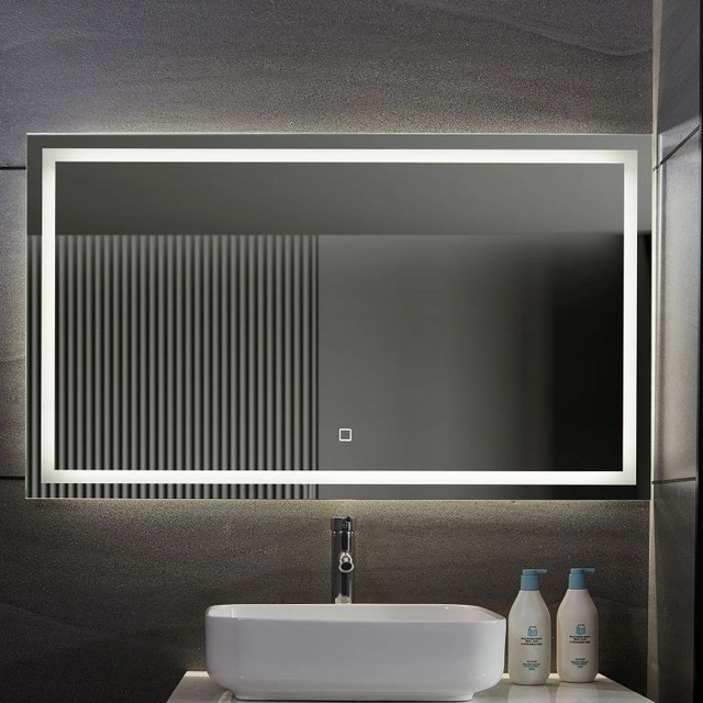 Aquamarin Badezimmerspiegel mit LED-Beleuchtung, 120 x 70 cm